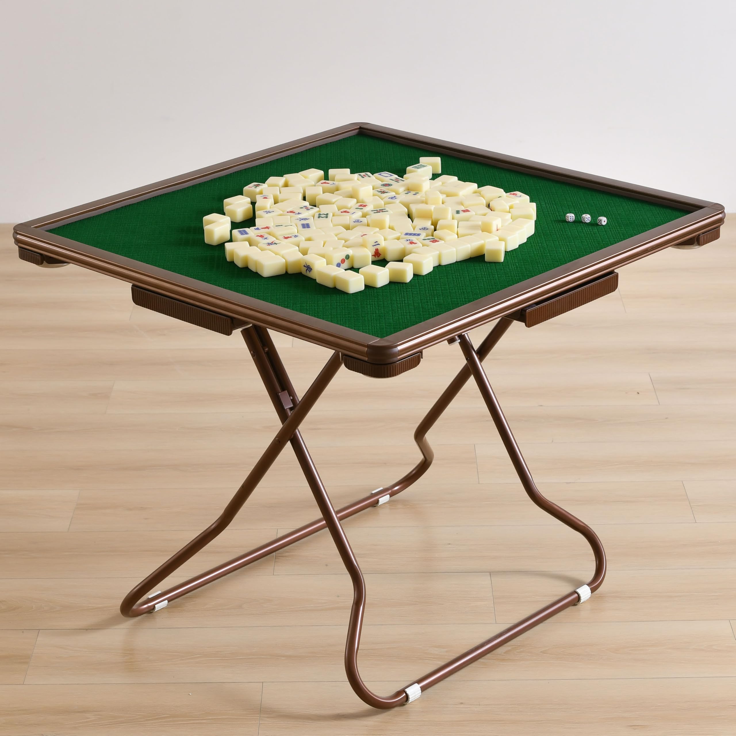 4 Player Card Mahjong Table, Portable Folding Table,with 4 Cup