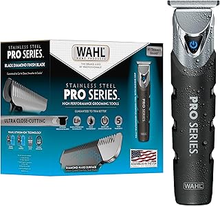 Wahl Pro Series Forever Blade Stainless Steel Cordless Rechargeable Beard Trimmer for Men with No Slip Grip & USB charge, Made in The USA – Model 3026017