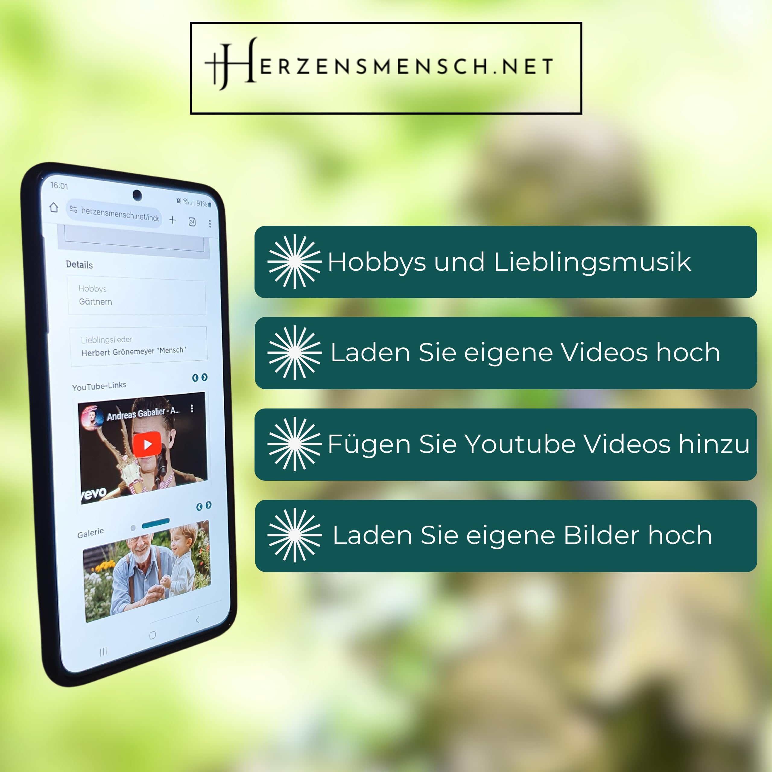 Herzensmensch - Personalisierter QR-Code für Grabsteine – Digitale Gedenkseiten erstellen | Wetterfest & langlebig | Online-Gedenkstätte für Angehörige und Freunde
