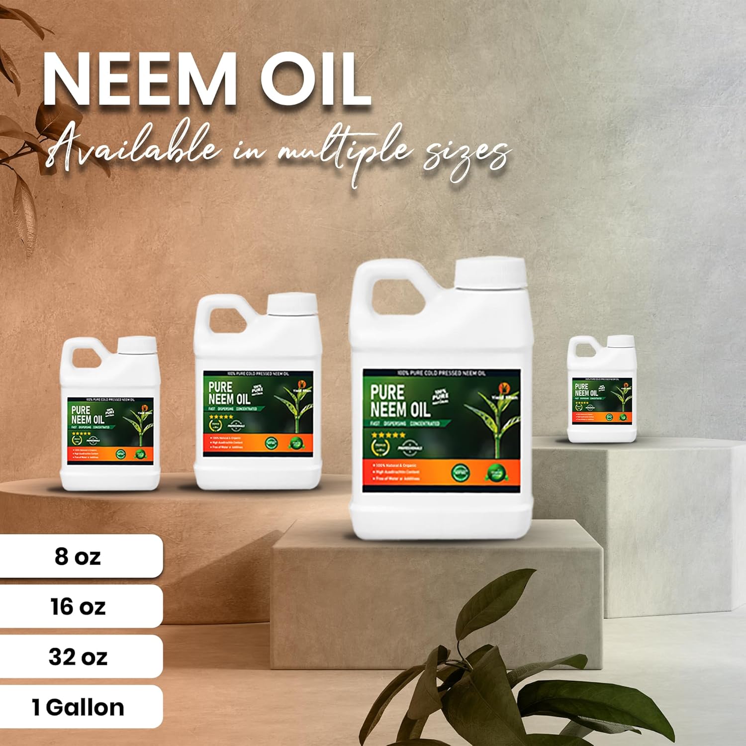 100% Pure Cold-Pressed Neem Oil – Multi-Purpose Natural Neem Oil Extract (32OZ)