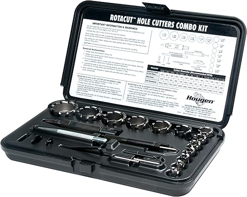 Hougen 11087 Fractional Rotacut Combo Kit - 19 piezas, 5/16 a 1-1/2 pulgadas
