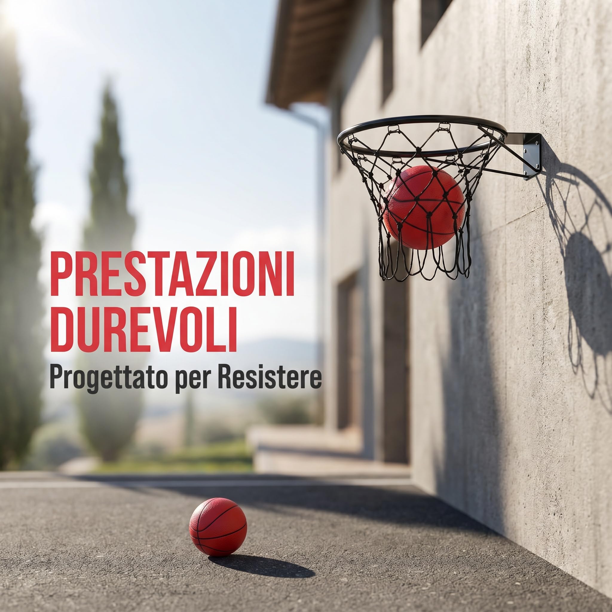 Qianly Canestro Basket con Supporto a Muro, Set Pallacanestro Giocattolo Palla Rete Ferro Robusta, Facile da Installare, Adatto per Bambini Cameretta Palestr, 32 Cm