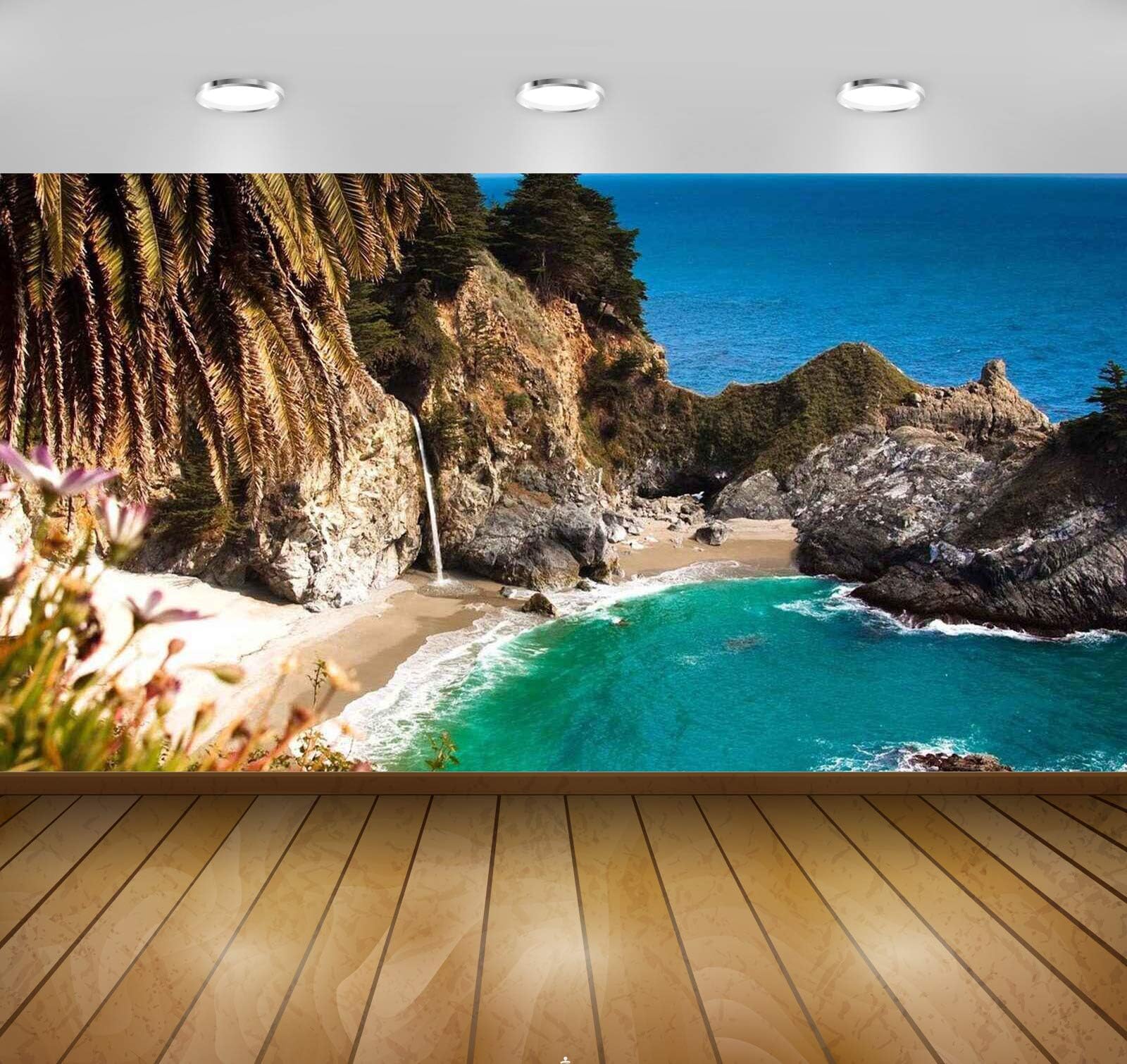 Avikalp Exclusive Awi2299 Waterfall in California USA McWay Falls Landscape Full HD Wallpapers (365cm x 304cm)