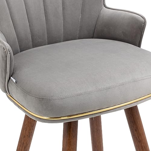 Miniatura 4 de MOONMISS Juego de 2 taburetes de bar, sillas de bar de terciopelo con patas de madera, taburetes de bar de 27.95 pulgadas de altura de mostrador con