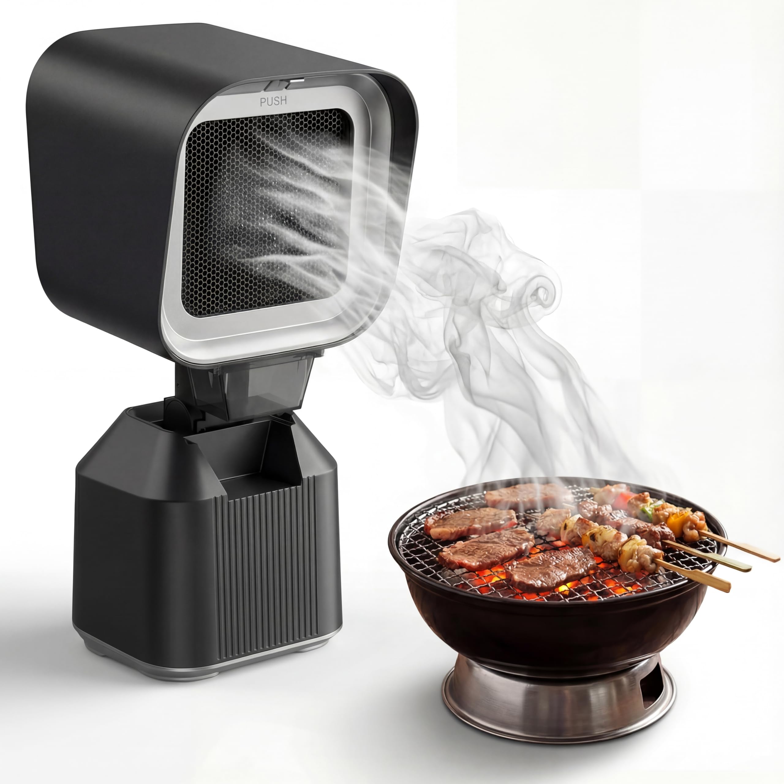 Amazon.co.jp: 卓上レンジフード 卓上換気扇 焼肉煙吸引機 ポータブル