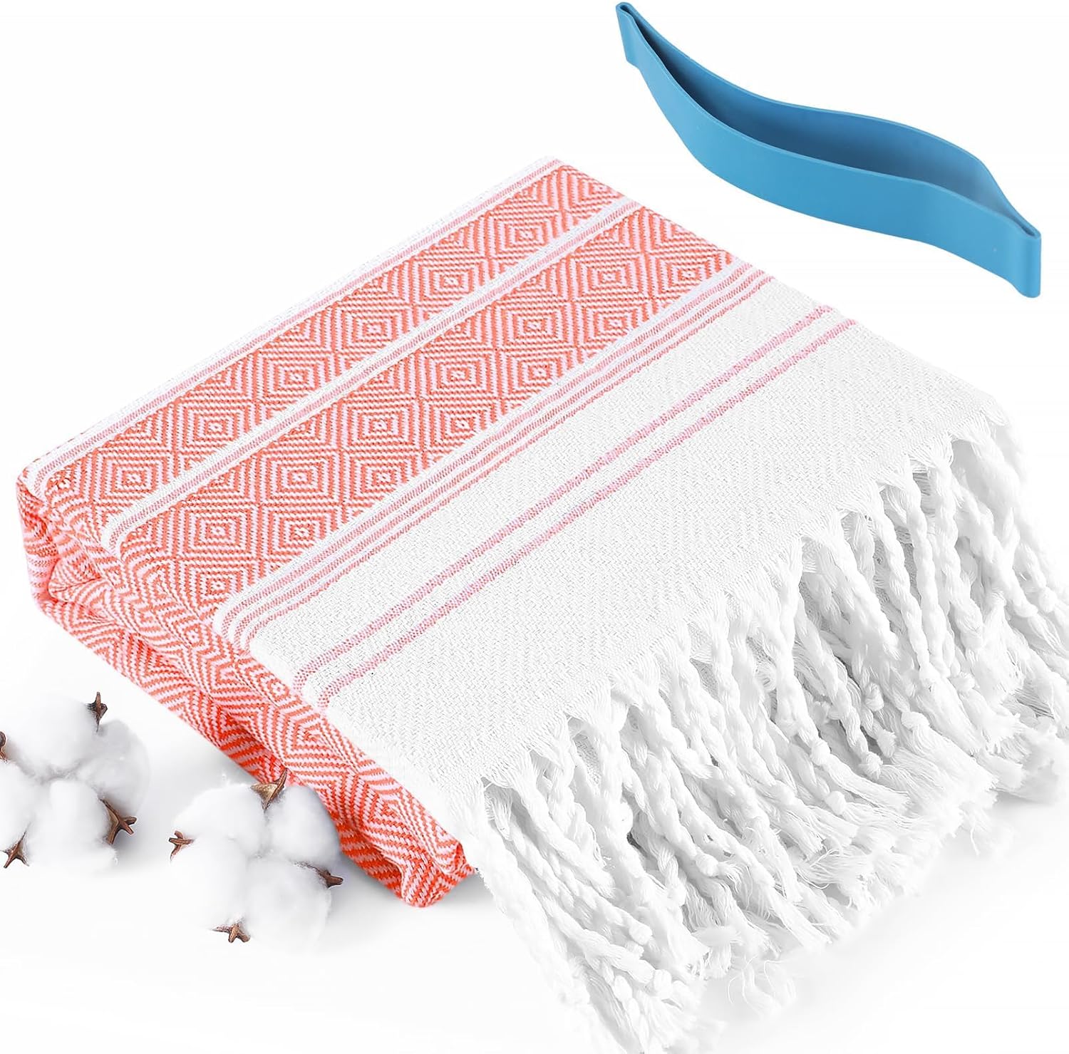 Genovega Oversized Turkish Beach Towels 74"x38" Thin Quick Dry Sand Free Pool Swim Bathing Towel Extra Large Blanket Adult Travel Essentials Cruise Accessories Must Haves Summer Light Blue Stuff
