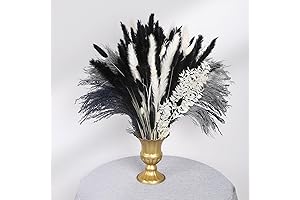 102PCS Black Pampas Grass Decor, Bohemian Home Styling