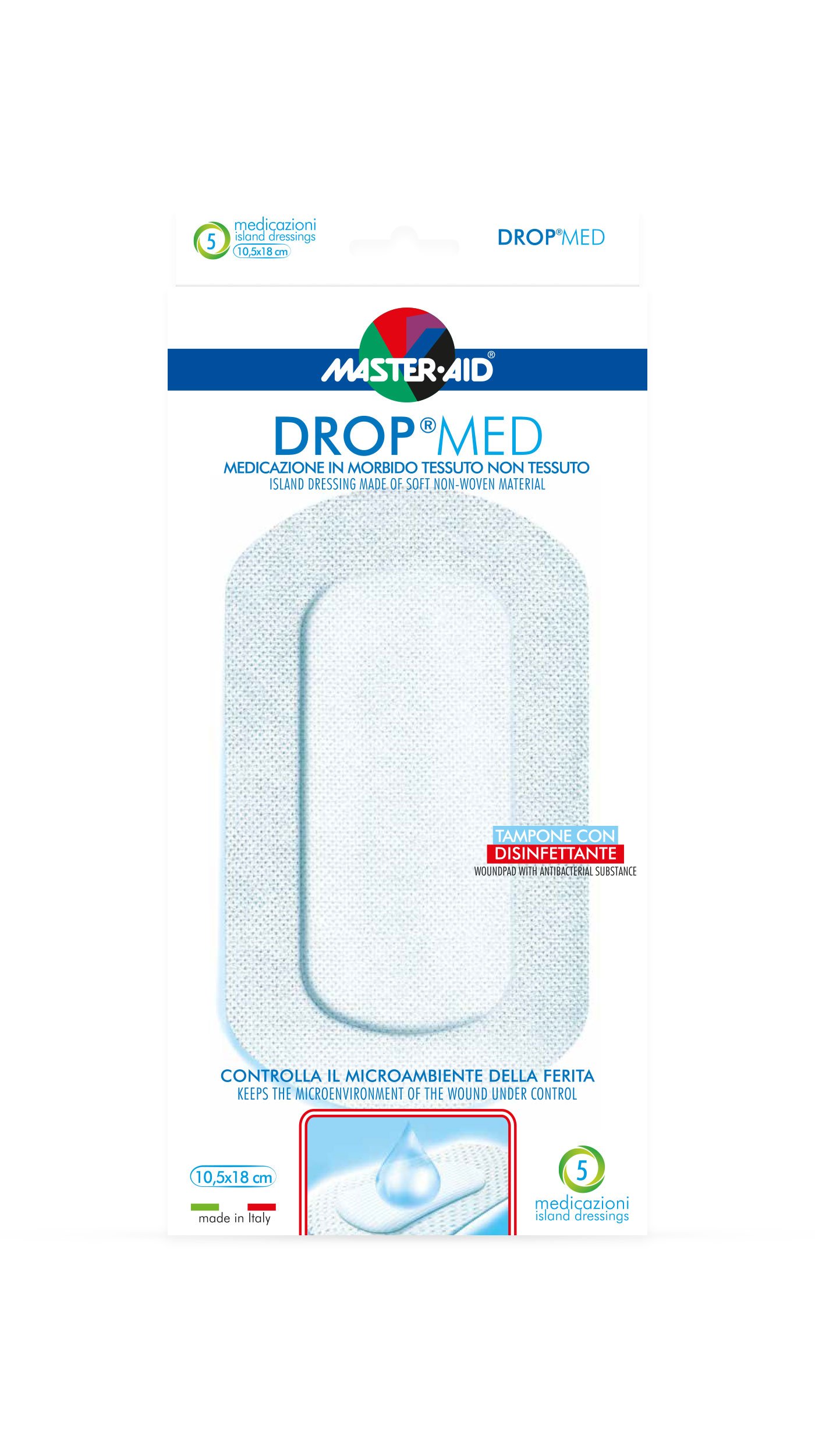 Master Aid Drop Med 10.5 x 18 cm, 5 Pieces - 1 Product