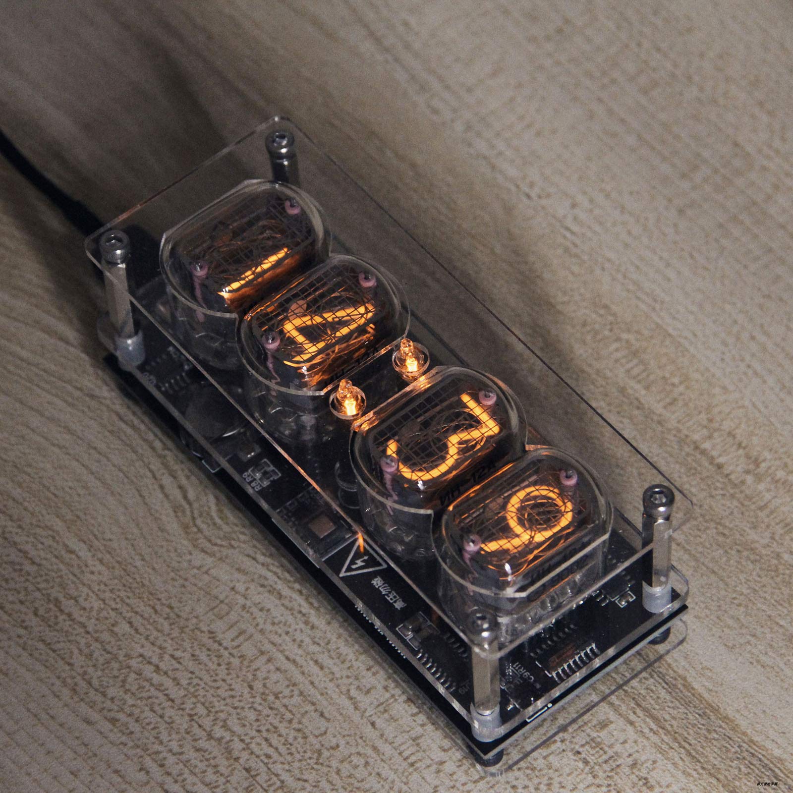 Regalos Personalizados, Nixie Tube Clock, Retro LED Word Clock Creatividad, Nixie Tube Clock Decoración de Escritorio, Regalos para Novio y Esposo, 255 Luz de Fondo