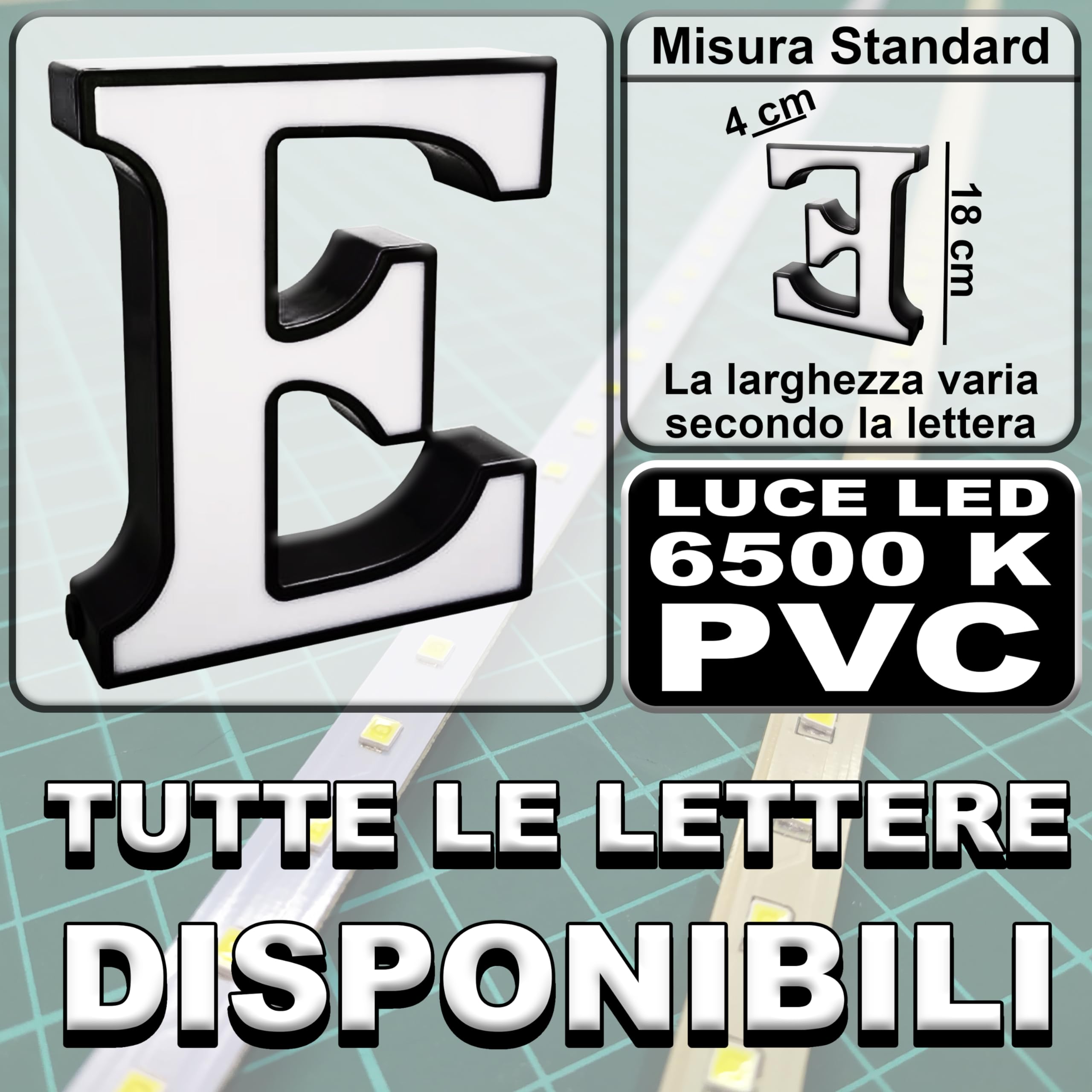 HONPHIER Numero Luce 3D Con Telecomando, Lettere, Lettere