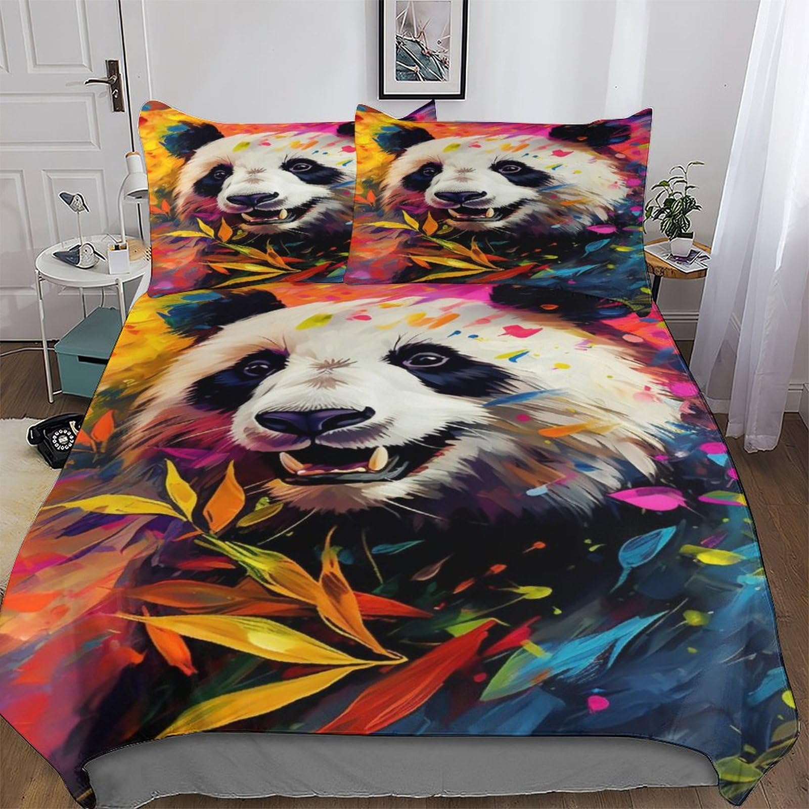 Housse de couette hypoallergique panda pour éviter les allergies de lit