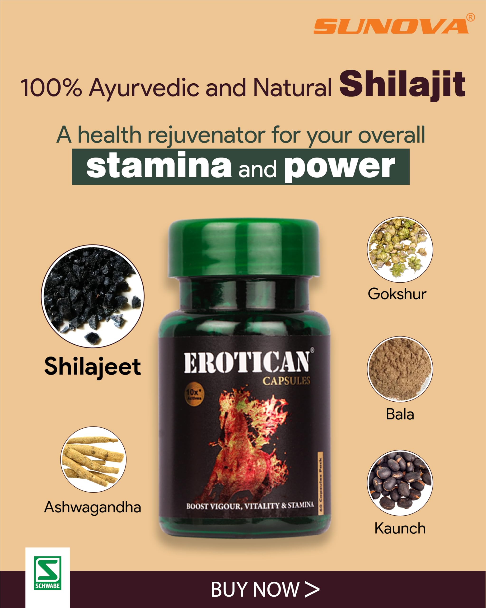 SUNOVA Erotican 60 capsules, 600 mg x Pack of 2 - Image 6 thumbnail