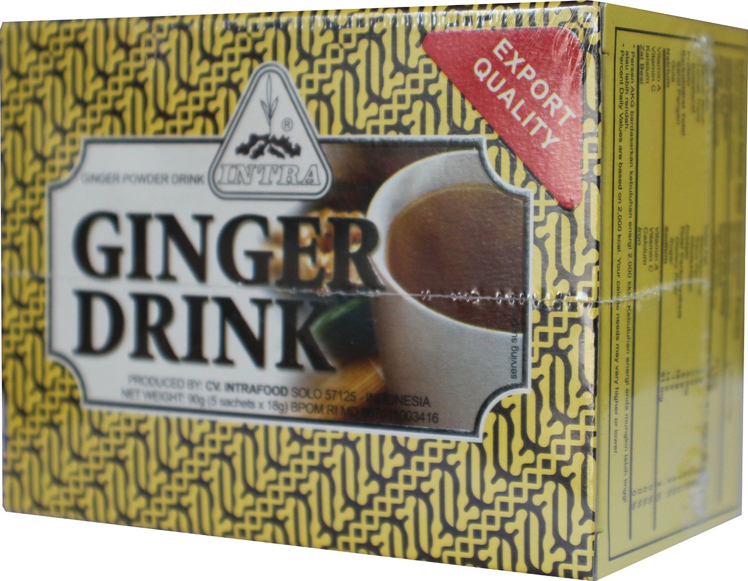 Intra Jahe Wangi Ginger Tea 5-ct, 90 Gram (Pack of 4)