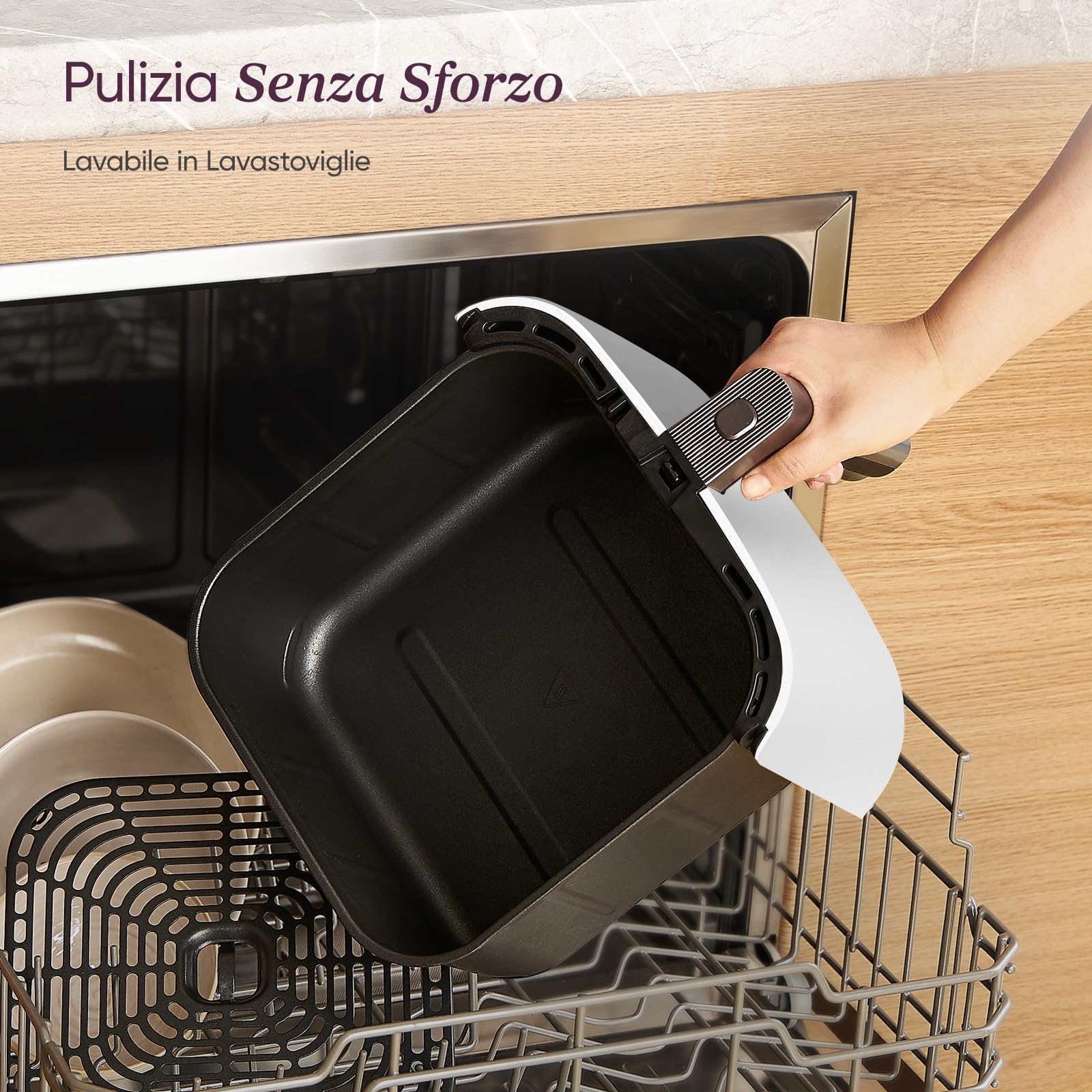 COSORI Friggitrice ad Aria Turbo Blaze 6L (1,36Kg), Air Fryer con DC Motore, 9 + 1 Funzioni & 5 Velocità della Ventola Automatica, 110 Ricette & 96 Tabelle di Cottura degli Ingredienti, 1725W, Bianco