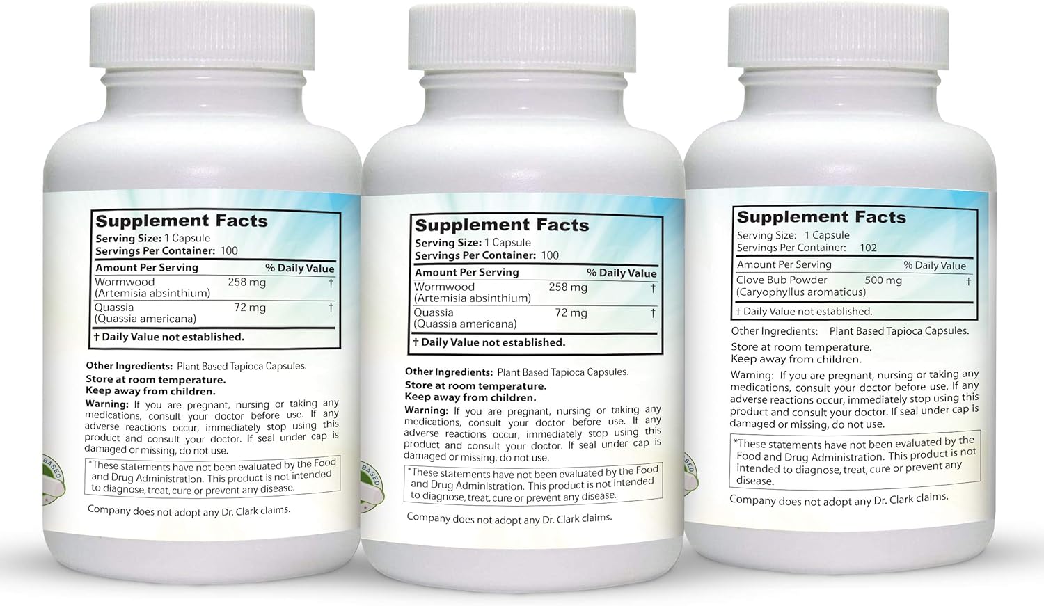 Dr Clark Store Intestine Support & Cleanse Kit - with Freeze-Dried Green Black Walnut Hulls, Wormwood, and Cloves-Helps Maintain Optimum Intestinal Function - Vegetarian Capsules