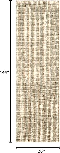 Vista 56 de SAFAVIEH Colección Natural Fiber NF447A - Tapete de pasillo, yute texturizado grueso tejido a mano de 0.75 pulgadas de grosor, ideal para zonas