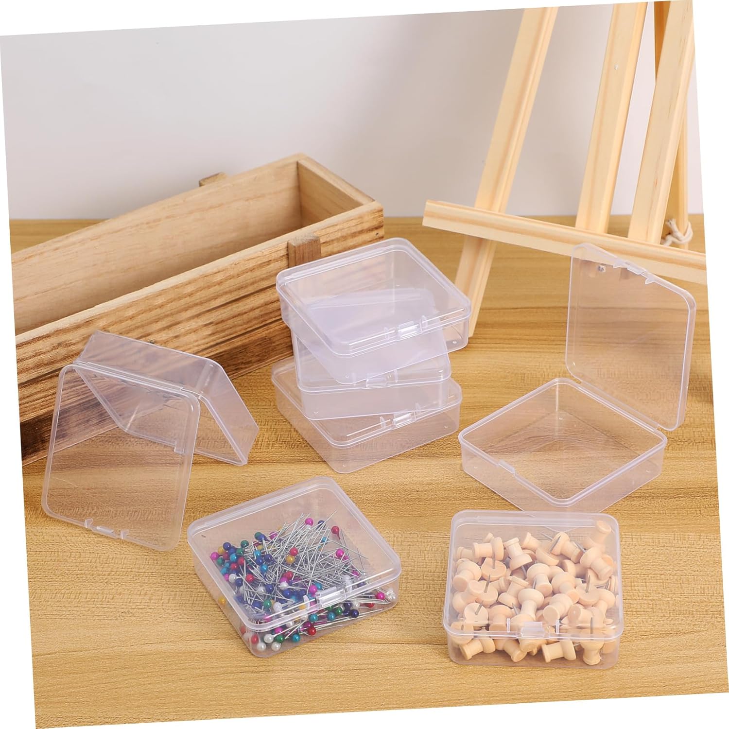 COHEALI 50Pcs Clear Storage Cases Small Organizer Box for Jewelry Beads Craft Supplies Compact Sturdy Versatile Use Easy Visibility