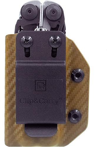 Miniatura 4 de Clip & Carry Kydex - Funda multiherramienta para cuero contra sobretensiones, fabricada en Estados Unidos (multiherramienta no incluida) EDC Multi