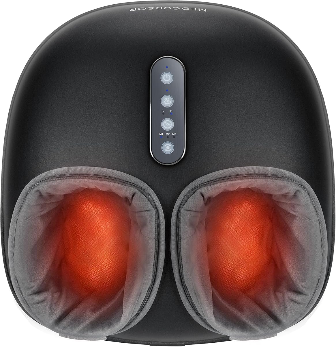 Medcursor Electric Shiatsu Foot Massager Machine with Soothing Heat, Deep Kneading for Foot Pain and Circulation, Multi-Level Settings & Air Compression, for Home or Office Use