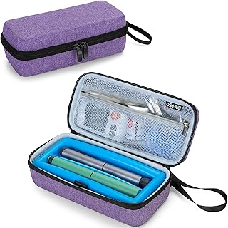 BAFASO Insulin Cooler Travel Case with an Ice Pack (Holds 2 Pens or 6 Vials), Diabetic Bag for Insulin Pens and Glucose Monitor Kit (Bag Only), Purple