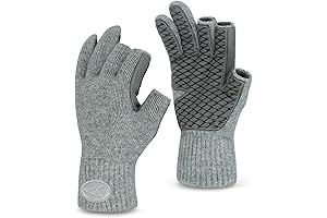 KastKing Bully Wooly 3-Cut Fingerless Wool Fishing Gloves for Men & Women...