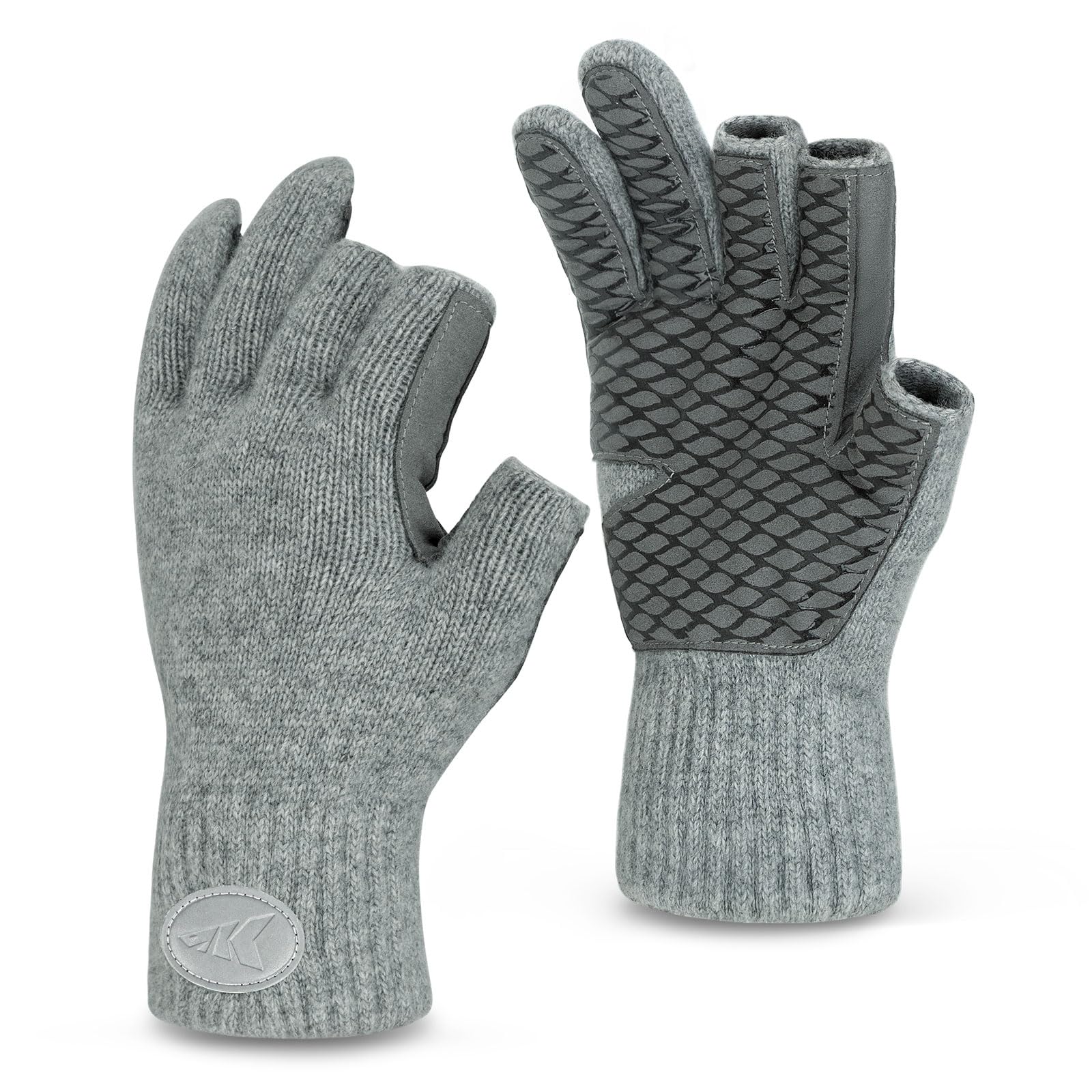 Fishing Gloves Men GSAFEME Winter Wool Fishing Gloves Snow Cold