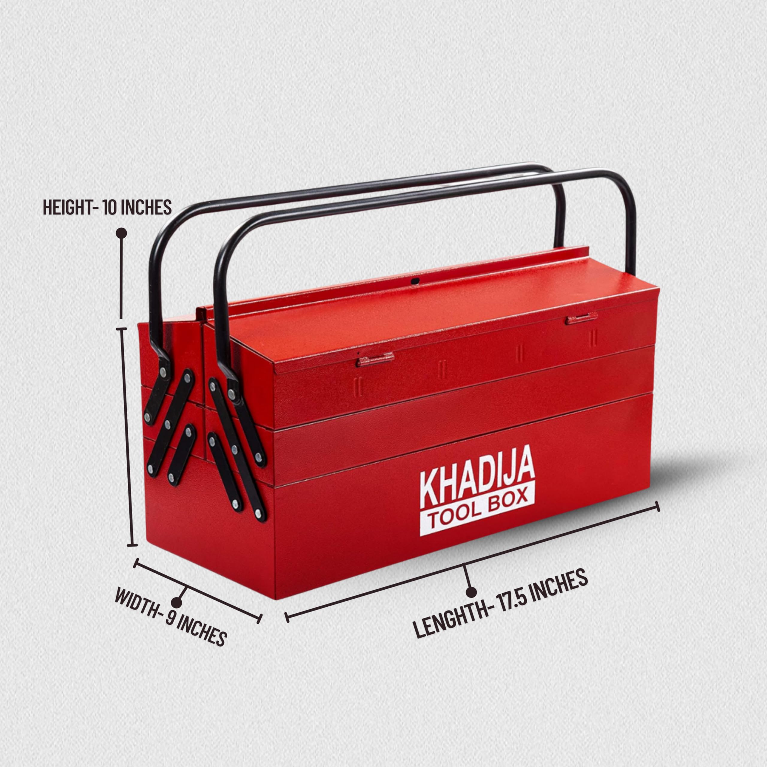 KHADIJA BIG STORAGE 5 COMPARTMENT TOOLBOX WITH DOUBLE HANDLE FOR