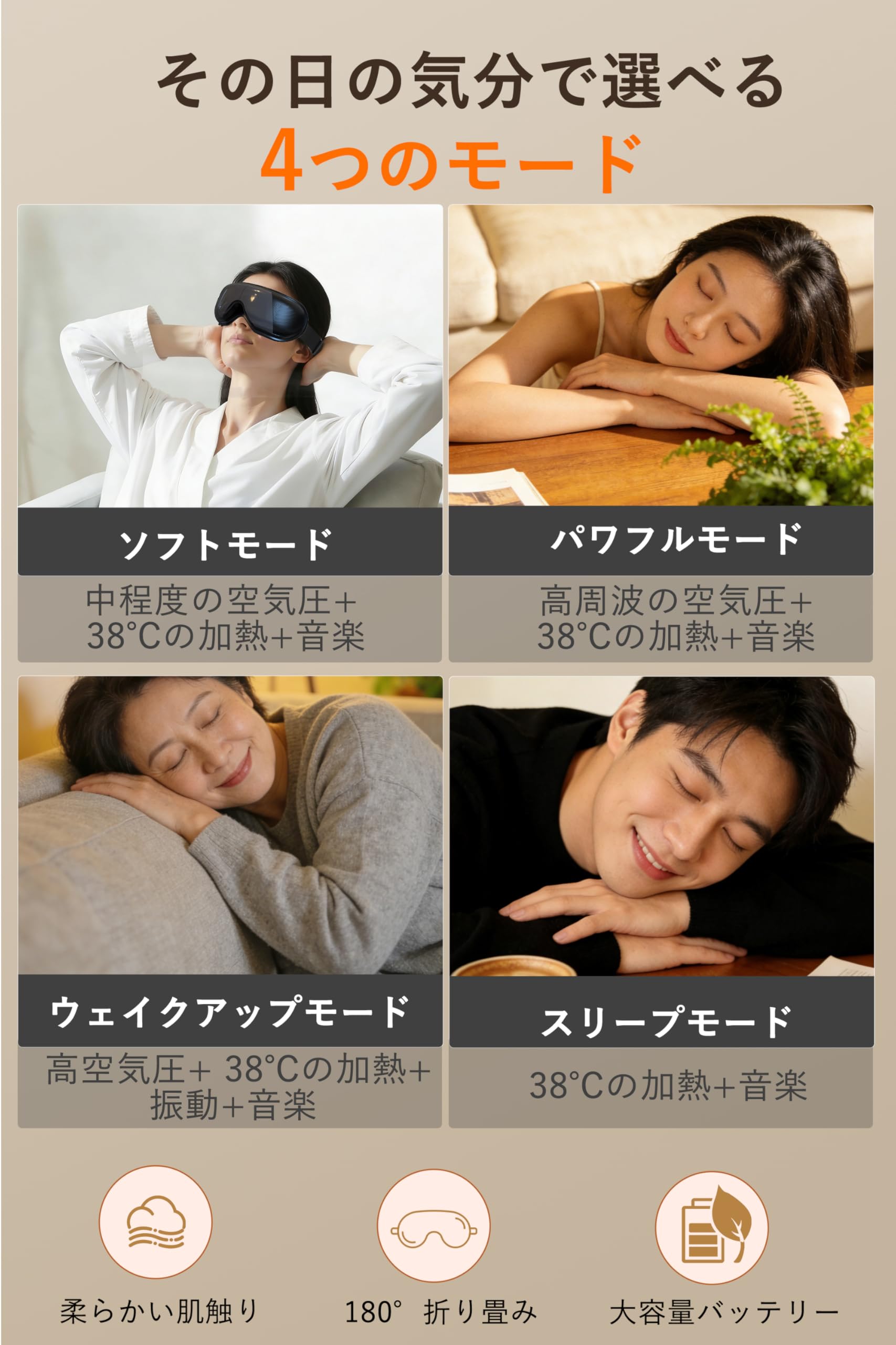 Amazon | アイウォーマー ホットアイマスク 充電式 目元エステ