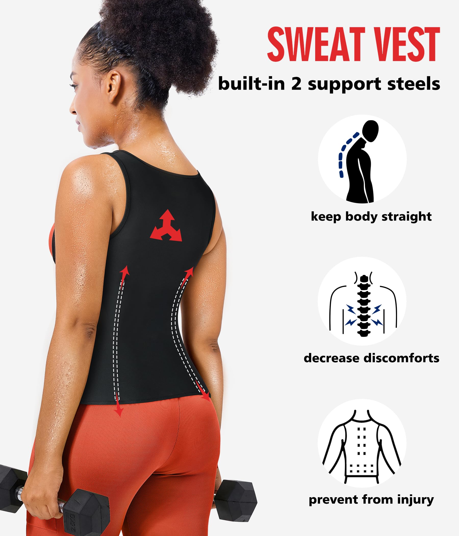 KUMAYES Fascia Dimagrante Donna Sauna Fascia Lombare Supporto Schiena per Dimagrire panciera Snellente Brucia Grassi Addominali Palestra Fitness
