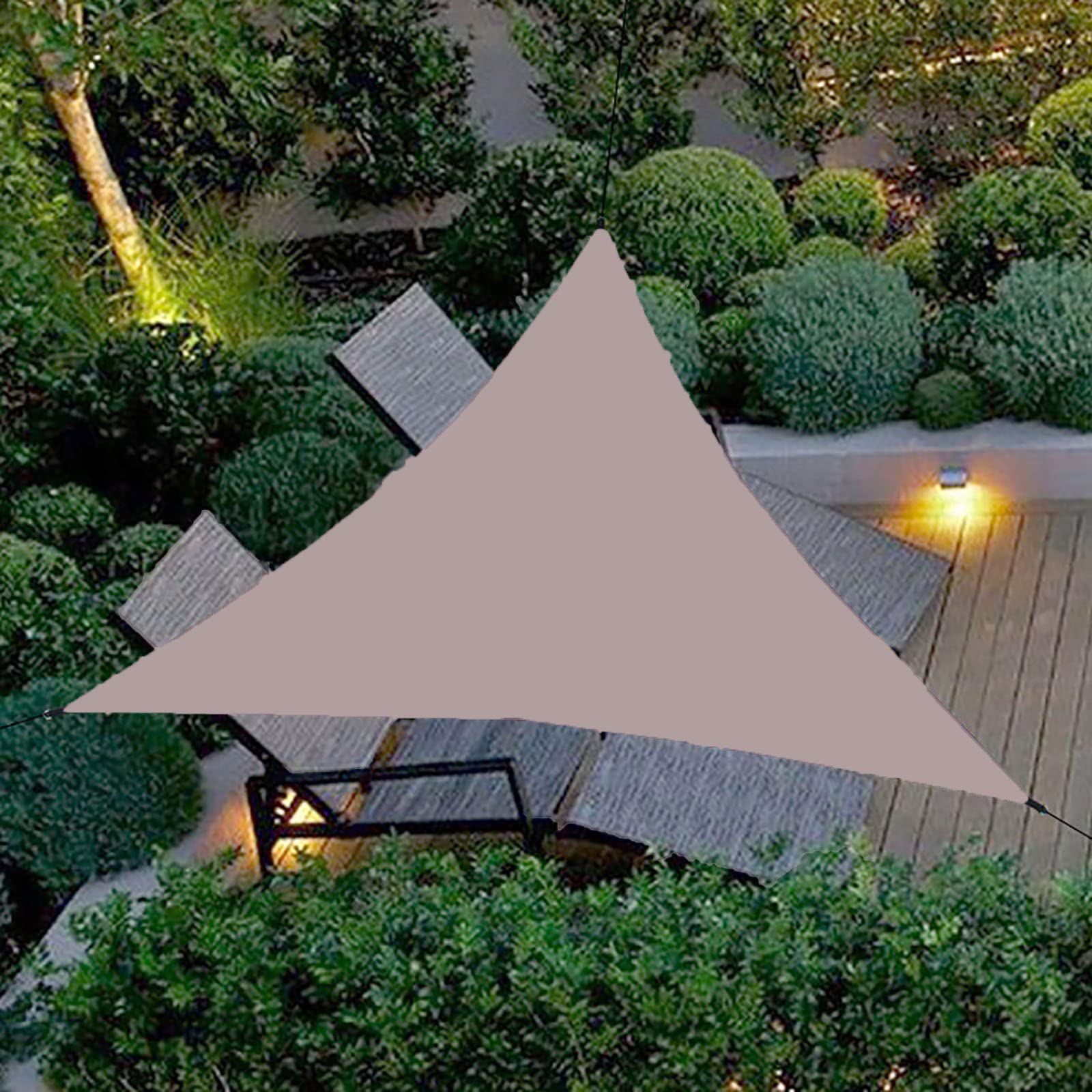 Voile d'ombrage triangle imperméable et anti-UV pour pergola et terrasse de jardin avec corde
