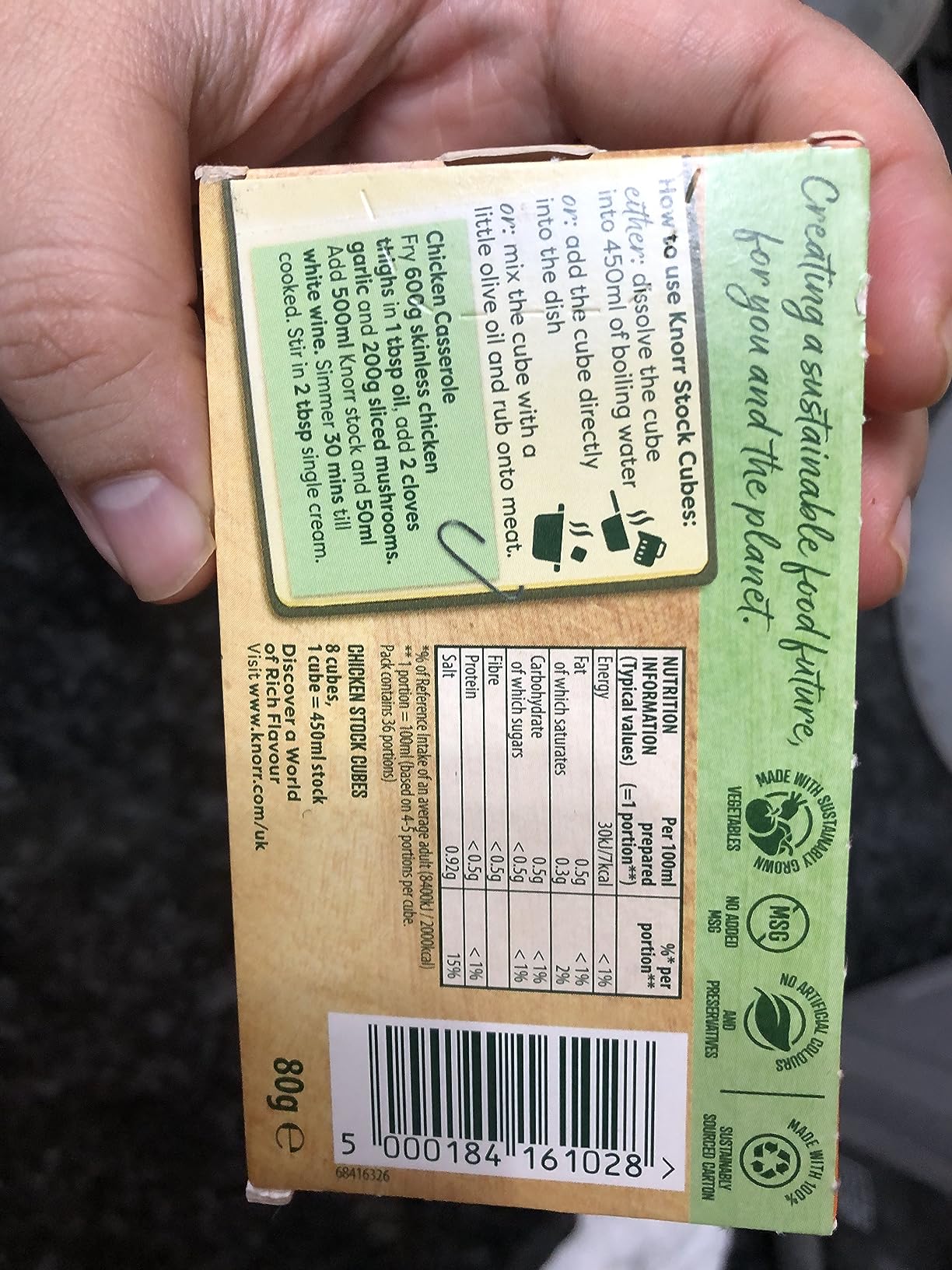 Knorr Chicken Stock Cubes glutenfree to add a rich chicken flavour to