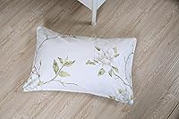 Vista 9 de FADFAY Juego de edredón floral blanco, tamaño individual, edredón de verano floral desgastado 100% tela de algodón con relleno