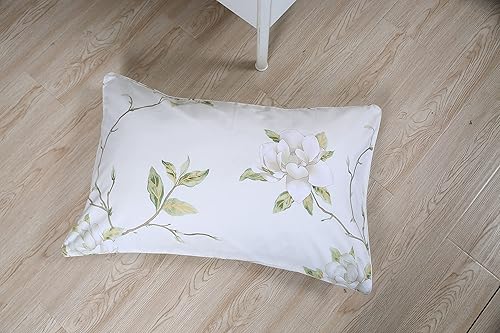 Miniatura 9 de FADFAY Juego de edredón floral blanco, tamaño individual, edredón de verano floral desgastado 100% tela de algodón con relleno interior de