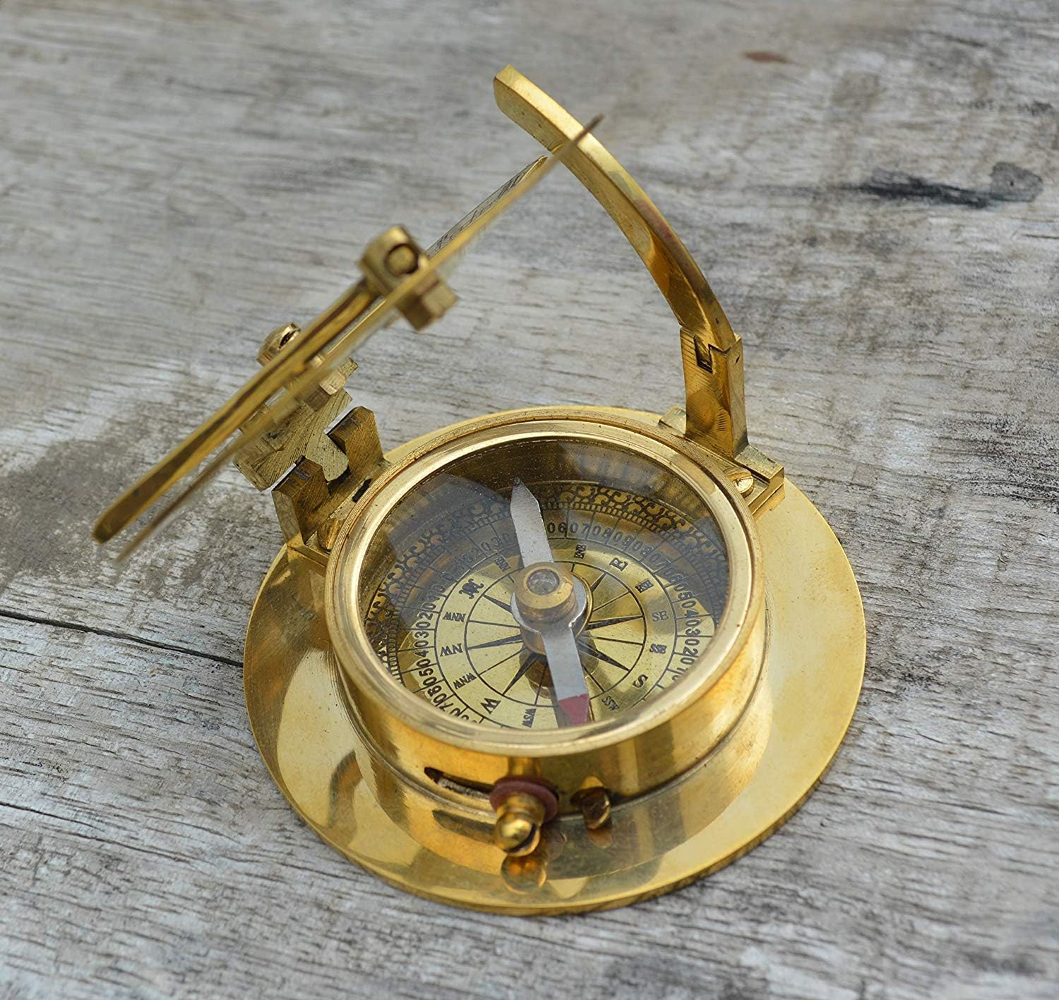 2.5" Sundial Compass - Solid Brass Sundial