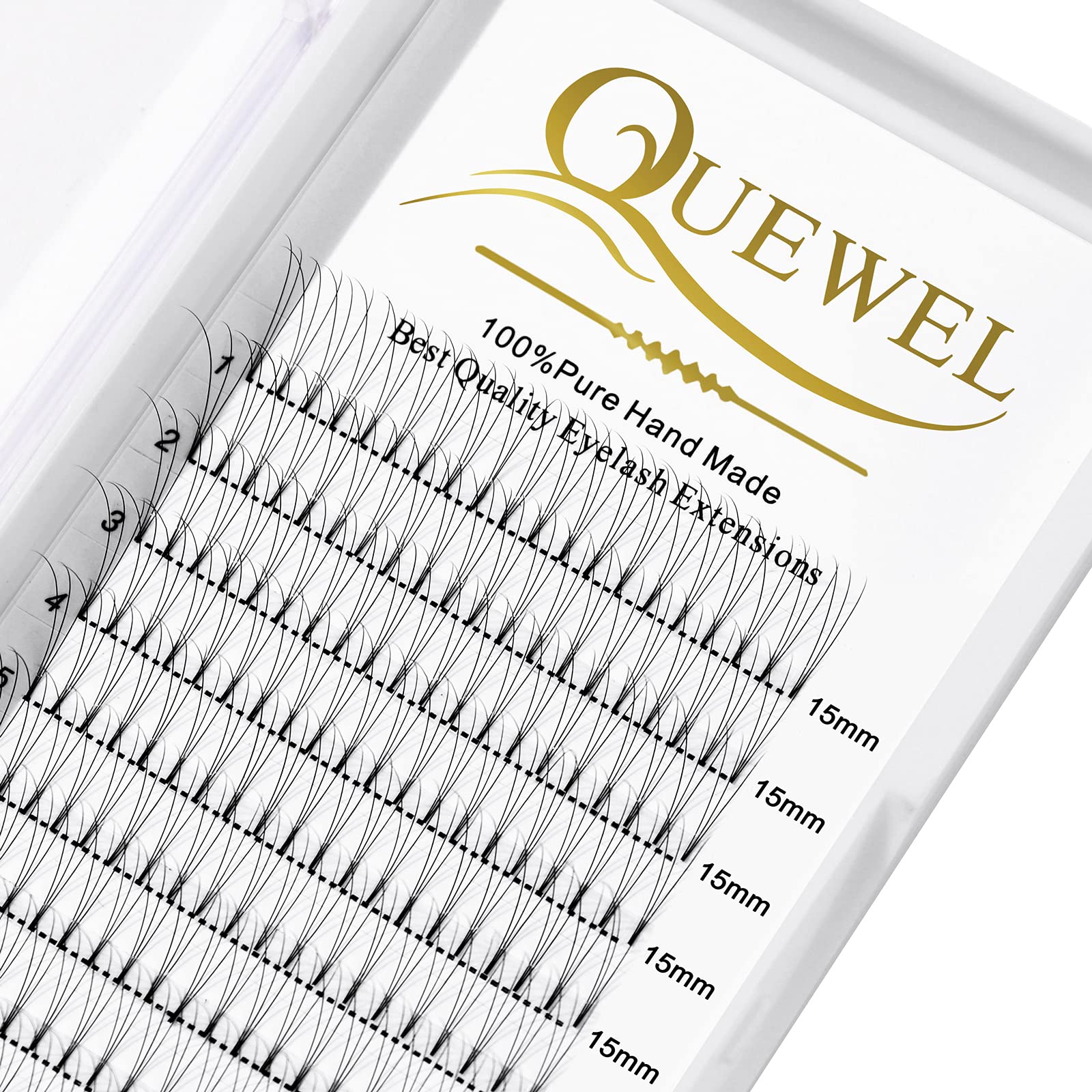Premade Fan Volume Lash Extensions 6D 0.07D MIX8-15mm Russian Pre Made Fan Lashes | 3D 4D 5D 6D 0.07/0.10 C/D Curl 8-15mm | Long Lasting | Easy Application（6D 0.07D MIX8-15mm） — view 19