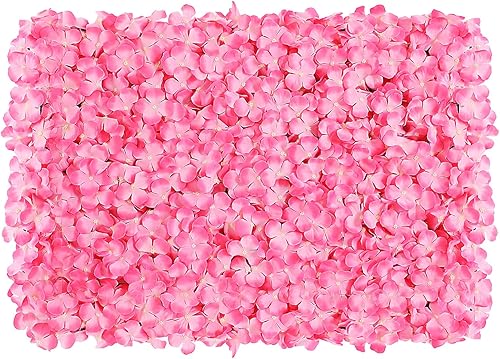 FAIRYPAGODA - Paneles de pared de flores artificiales, 10 unidades, decoración de pared floral de seda con diseño de cuadrícula hueca para bodas,