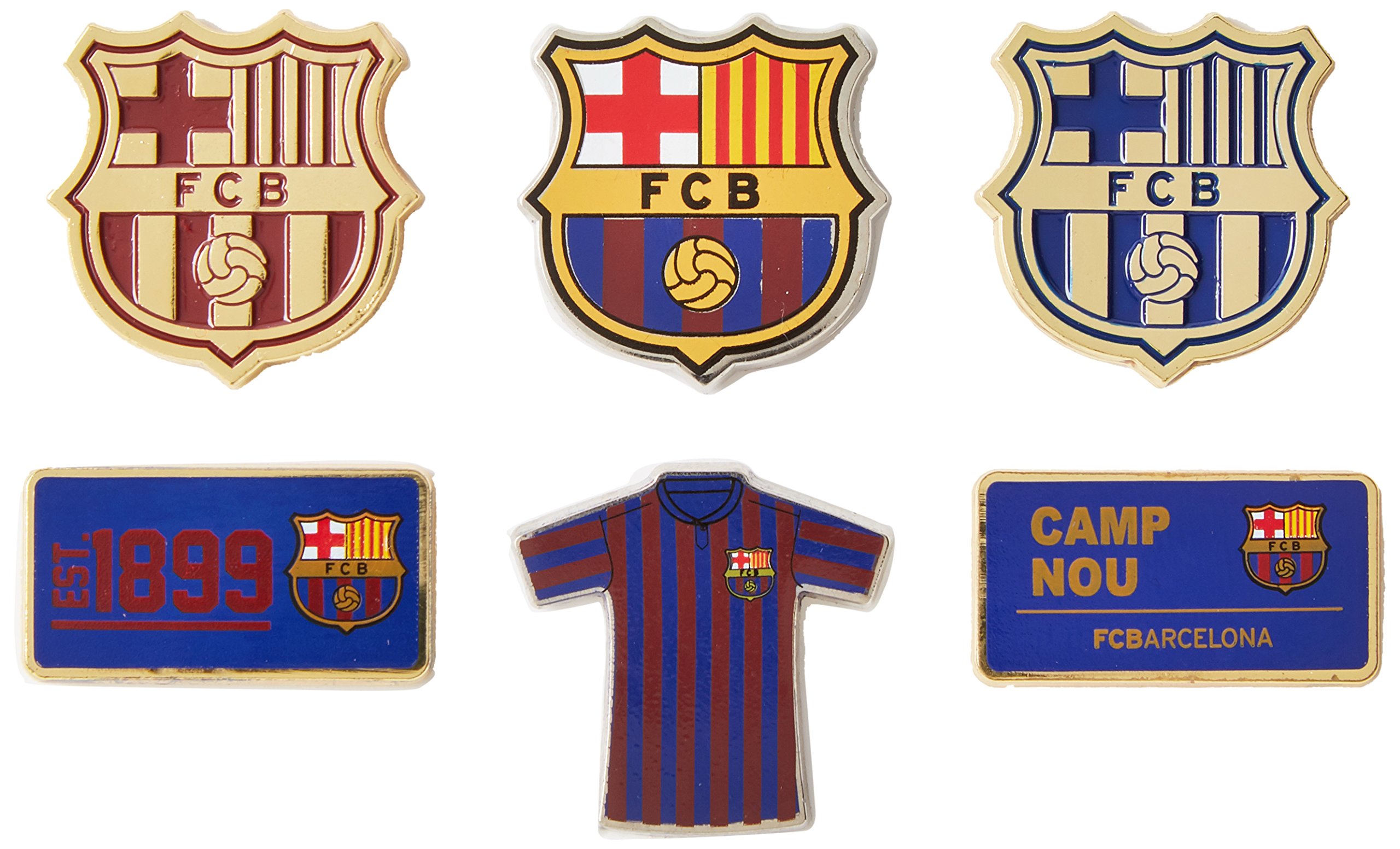 Official FC Barcelona 6 Pack Badge Set