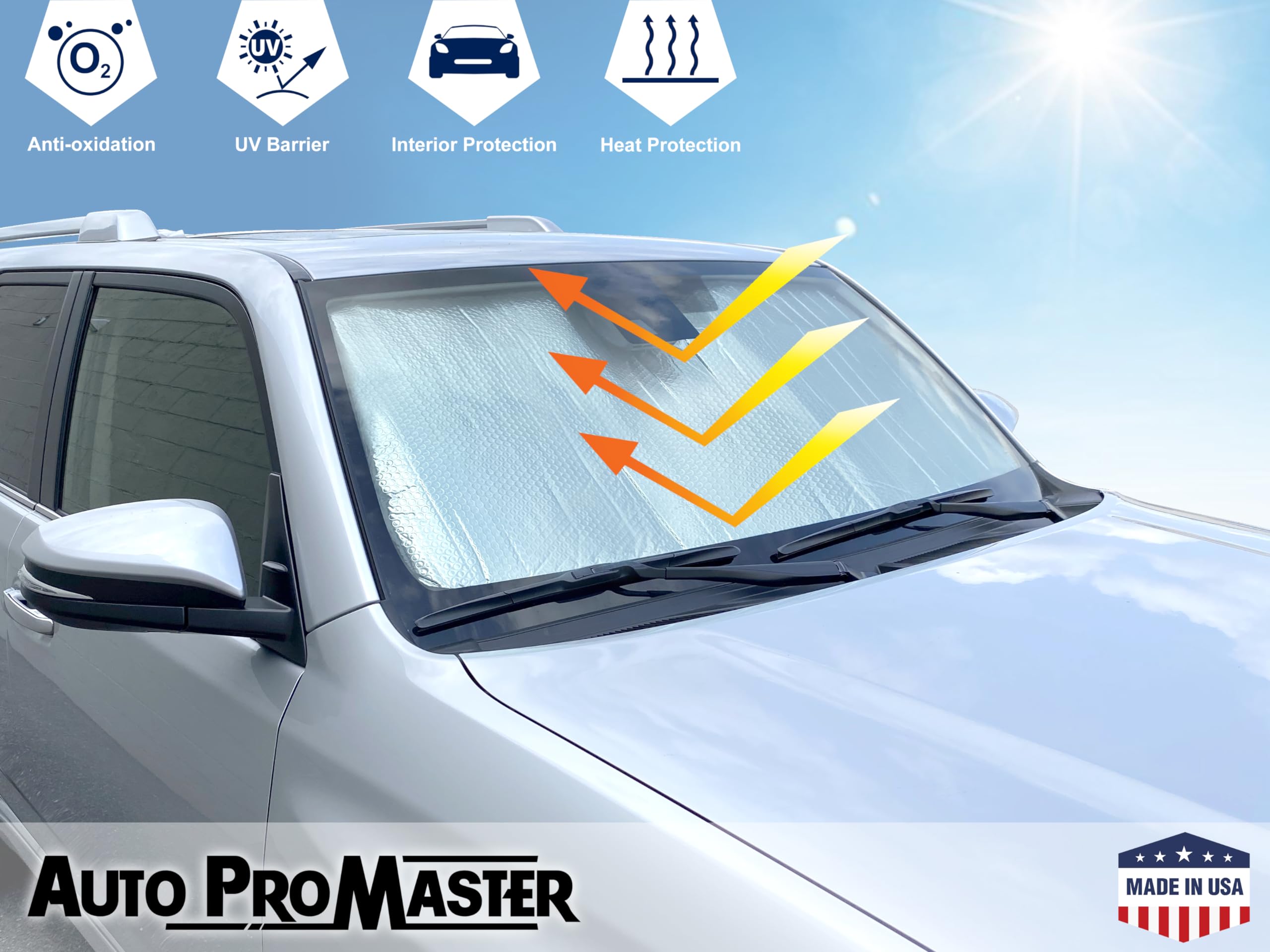SS-402 - Parasol Para Parabrisas Delantero De Automóvil Compatible Con Ford Ranger (T6) 2018-2021, Protector Solar Estilo Acordeón De Ajuste Personalizado, Juego De 1 Pieza Plateado Y Gris
