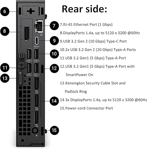 Miniatura 7 de Dell Mini computadora de escritorio Optiplex 5060  Intel Core i5-8500T de 8 generación de 2.1 GHz  16 GB de RAM  SSD de 512 GB y disco duro de 1 TB