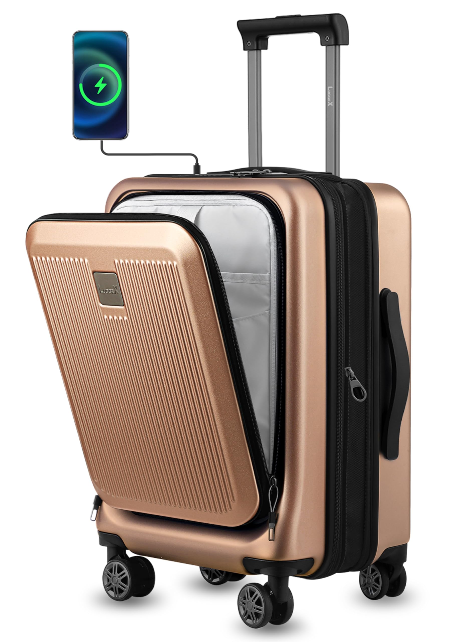 Photo 1 of LUGGEX Carry on Luggage 22x14x9 Airline Approved, Champagne Carry-On 20-Inch