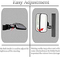 Vista 5 de Espejo lateral Ranger, espejos laterales SHEJISI UTV, especialmente mejorado la longitud del accesorio adecuado, para que no bloquee la línea