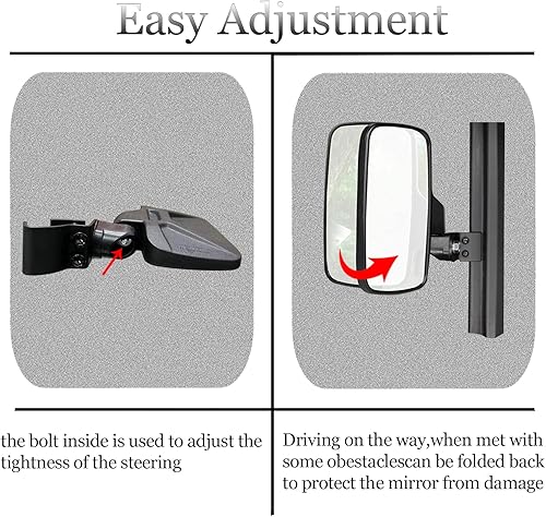 Miniatura 5 de Espejo lateral Ranger, espejos laterales SHEJISI UTV, especialmente mejorado la longitud del accesorio adecuado, para que no bloquee la línea de
