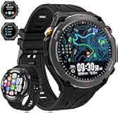 Military Smart Watch with GPS, Pressure/Altitude/Compass, Rugged Smartwatch for Men with 650mAh Extra-Large Battery, Answer/Make Call, 100+ Sports Mode, Metal Body Fitness Tracker for Android iOS