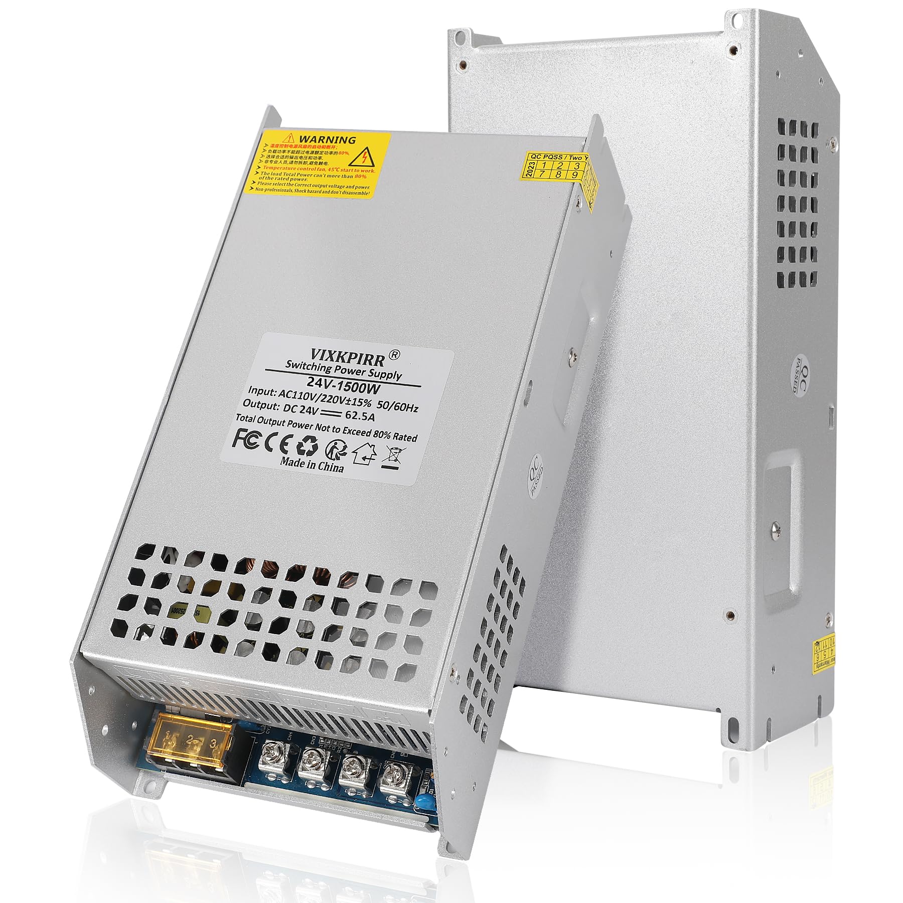 Upgrade DC 24V 62.5A 1500W Netzteil Transformator Schalternetztei 230V AC auf DC 24V Netztei 62.5A 1500W Stromversorgung Adapter für 24V LED Lichtleiste CCTV Kamera Sicherheitssystem Radio