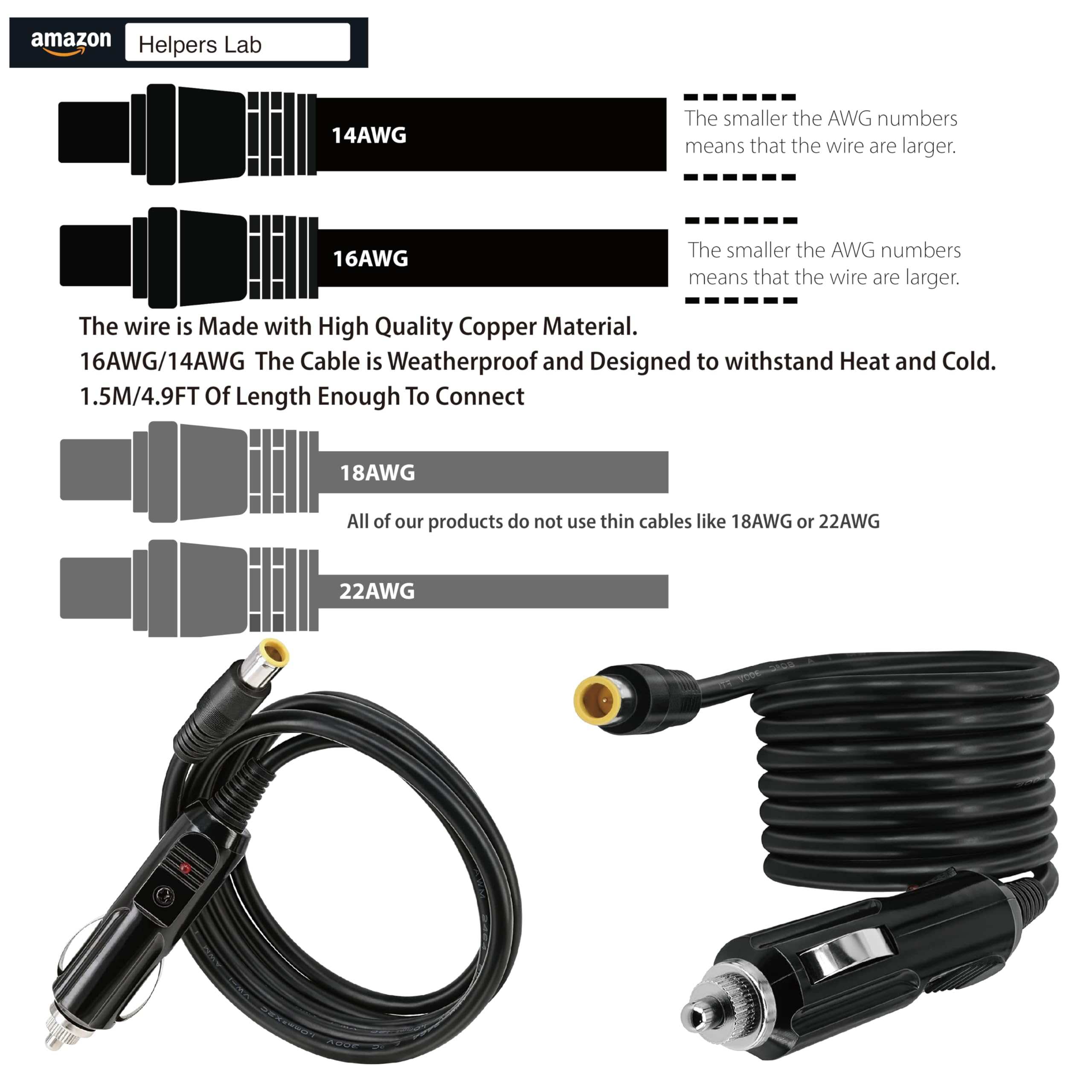 DC 7909 8 mm ładowarka samochodowa zasilacz 12 V 24 V kabel do stacji zasilania Bluetti Goal Zero Yeti Jackery przenośny Explorer Suaoki i więcej 14AWG