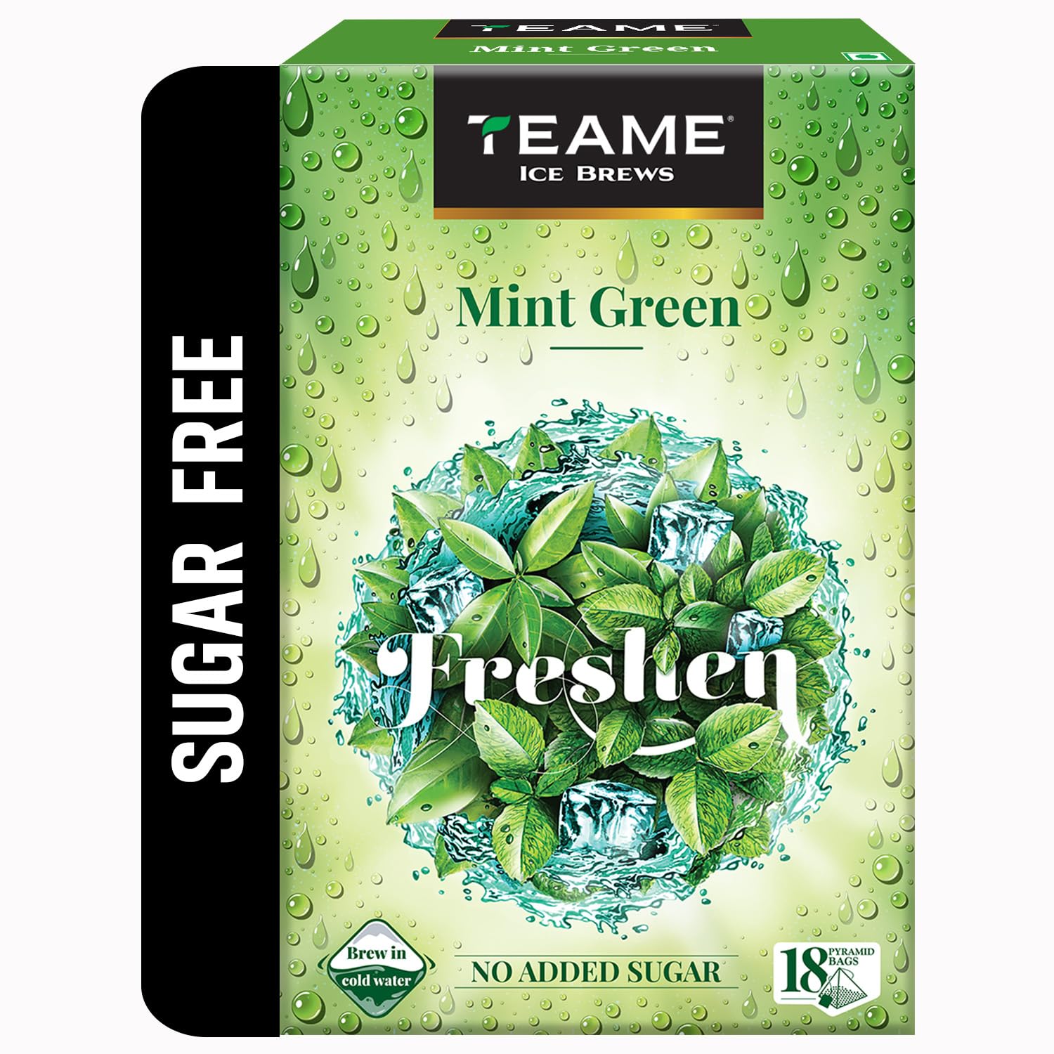TE-A-ME Ice Mint Green Tea, 18 Bags | Sugar Free Iced Tea | 18 Pyramid Green Tea Bags