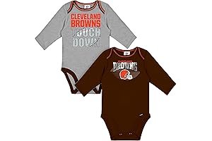 Gerber Baby NFL Team 2 Pack Long Sleeve Onesie Bodysuit in Cleveland Browns