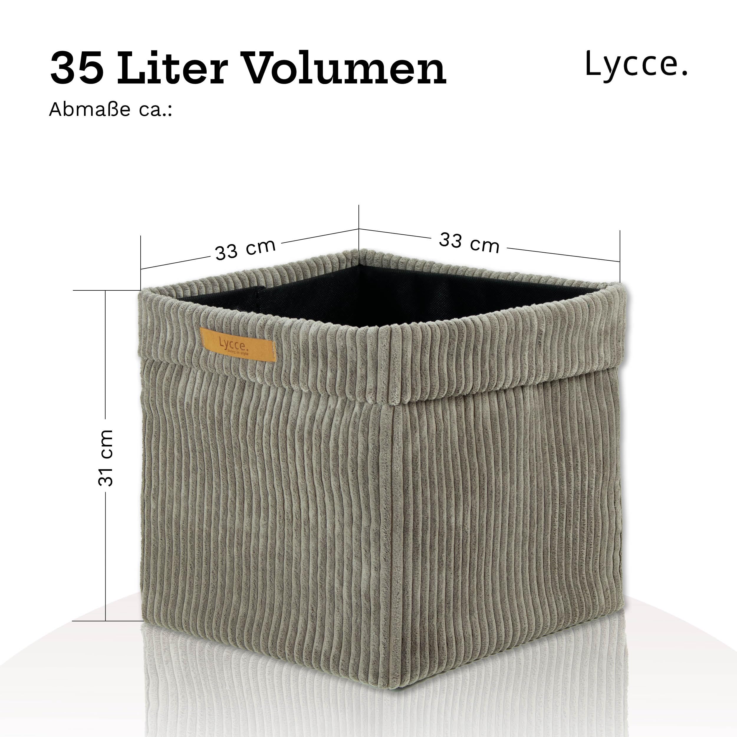 Lycce Kallax Box Cord, kosz do przechowywania na regał Kallax, składane pudełko 33 x 33 x wys. 31 cm (taupe, 3 sztuki w zestawie)
