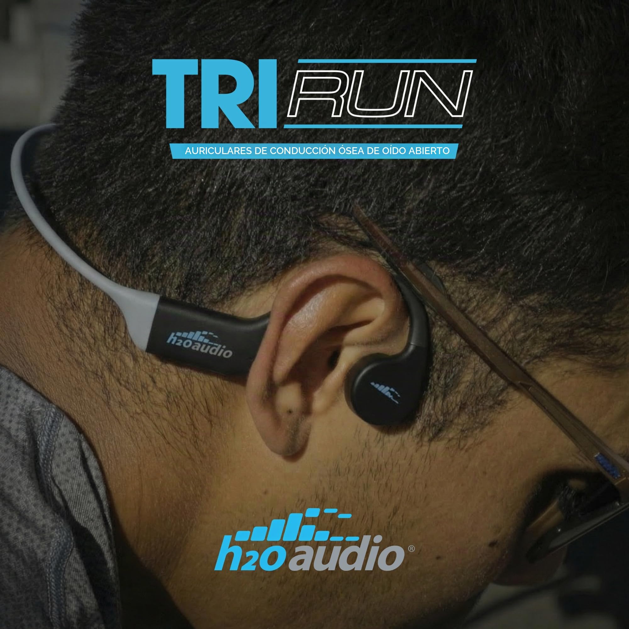 H2O Audio TRI Run - Auriculares de conducción ósea a prueba de sudor para correr, ciclismo y paddling, auriculares deportivos envolventes inalámbricos impermeables IPX8, Bluetooth 5.3