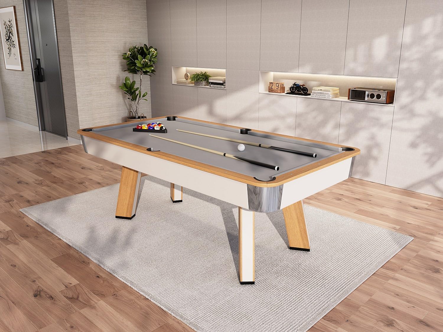 Vente-unique - Biliardo 6 posti Sastala - legno - naturale chiaro
